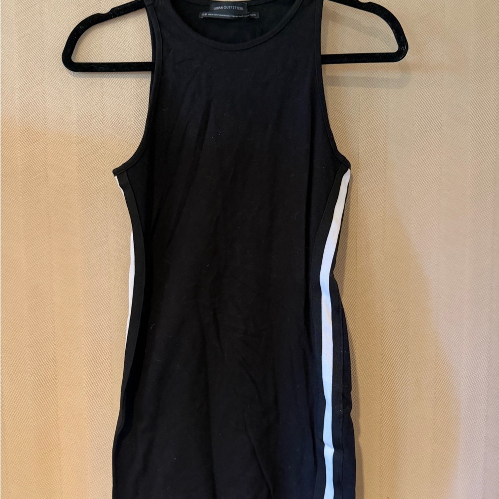 Urban Outfitters Black Mini Dress with White Side Stripes